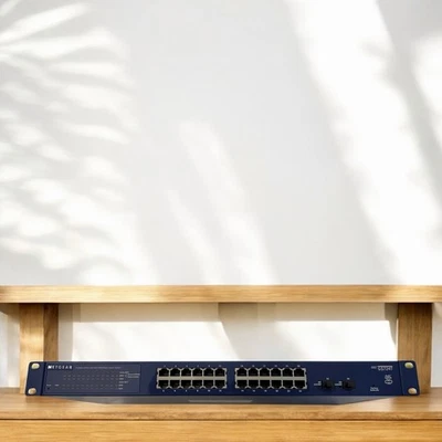 Conmutador administrado Netgear GS724Tv4 ProSafe de 24 puertos con orejas de rack PROBADO Foto 1 de 2