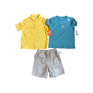 Lot of 3 Boys Garanimals Mix and Match Cotton Shorts and Polo Shirt Size S NWT - Picture 1 of 6