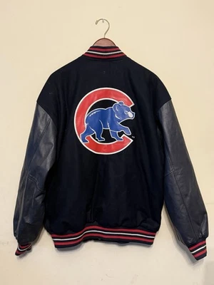 Vintage Chicago CUBS Jacket Jeff Hamilton Reversible Varsity coat MLB basebal XL - Image 1 of 4