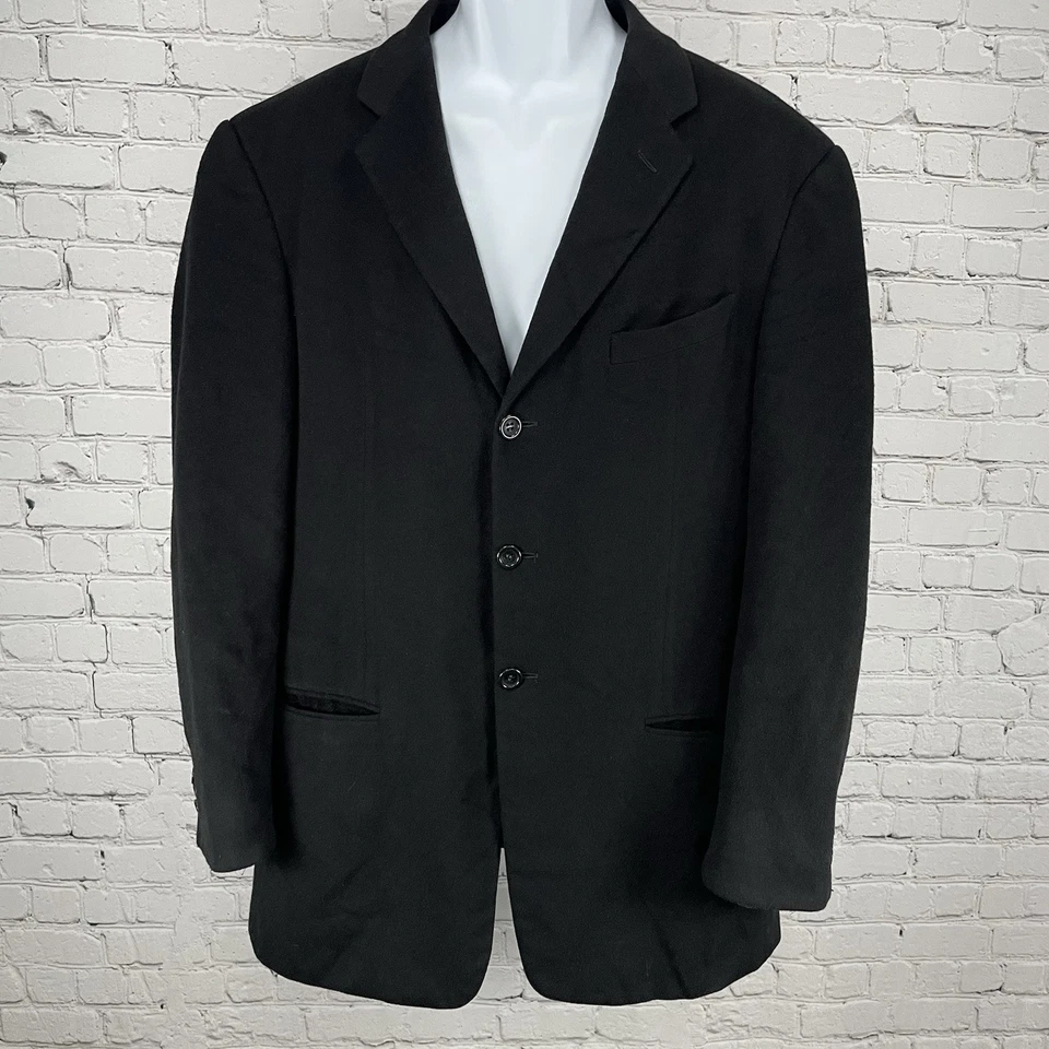 Blazer Armani Negro Cachemira Suave 3 Botones Muesca Ventilada Hecho en Italia Talla 41 Foto 1 de 4