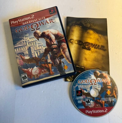 God of War PS2 PlayStation 2 COMPLETE Very Good Game Case Manual Greatest Hits - Image 1 of 4