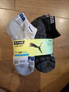 10 Pack Puma Kids Trainer Socks Size 12-1.5 - Picture 1 of 4