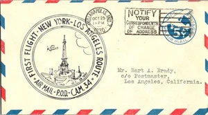 Primer vuelo transcontinental y Western Air Indianapolis Indiana - Los Ángeles - Imagen 1 de 2