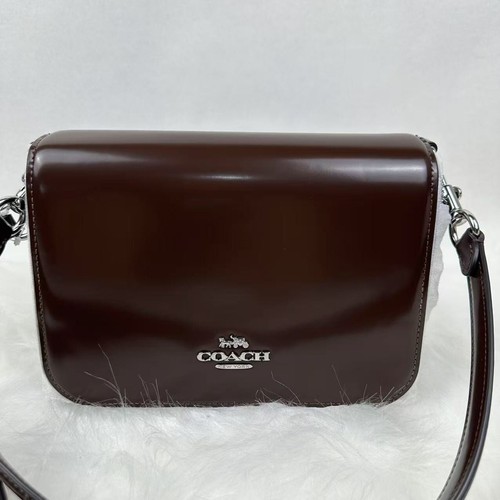 Borsa Coach Quinn a tracolla tracolla in pelle acero CY657 nuova con etichette