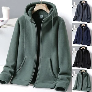 Functional Mens Fleece Sweatshirt with Hood Ideal for Everyday Comfort - Picture 1 of 19