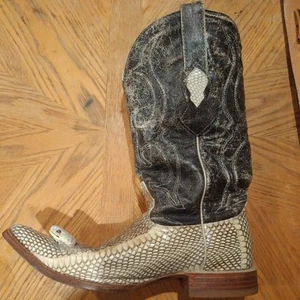 Los Altos Cobra Snakeskin Western Leather Cowboy Boots size 8.5 US - Picture 1 of 21