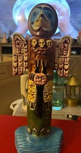 Vintage Ezra Brooks 1973 Thunderbird Totem Pole Whiskey Liquor Bottle 15" Glossy - Picture 1 of 16