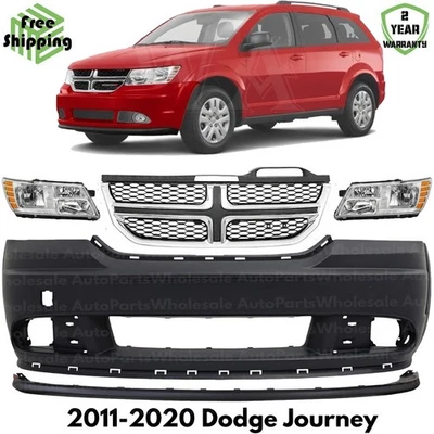 Front Bumper Cover Primed Plastic & Valance Kit For 2011-2020 Dodge Journey Foto 1 de 4