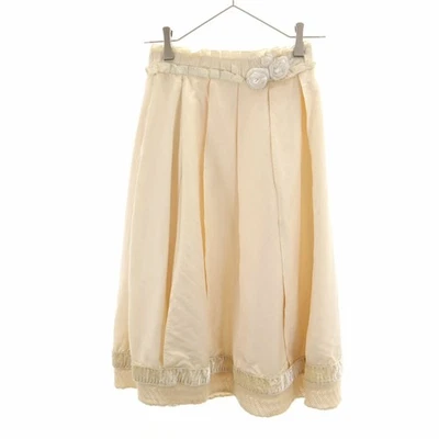 LOUIS VUITTON Falda Plisada Larga Media Mezcla Seda Francesa 34 Marfil Damas Envío gratuito Foto 1 de 4