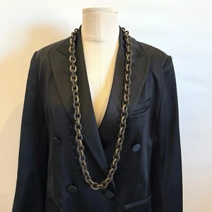 Stella McCartney Bronze Long Chunky Chain Link Necklace UK Designer - Imagen 1 de 24