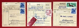3 x DDR Paketkarte von Deutsche Post mit Briefmarken von 1962 ( 63931 - Bild 1 von 2