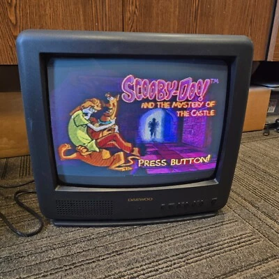 Daewoo 14 Inch CRT TV Retro Gaming DTQ-1440FC Tested Working Coaxial Input Only - Image 1 of 4