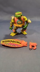 TMNT Playmates 1990 Mike The Sewer Surfer 100% Complete Teenage Ninja Turtles - Picture 1 of 8
