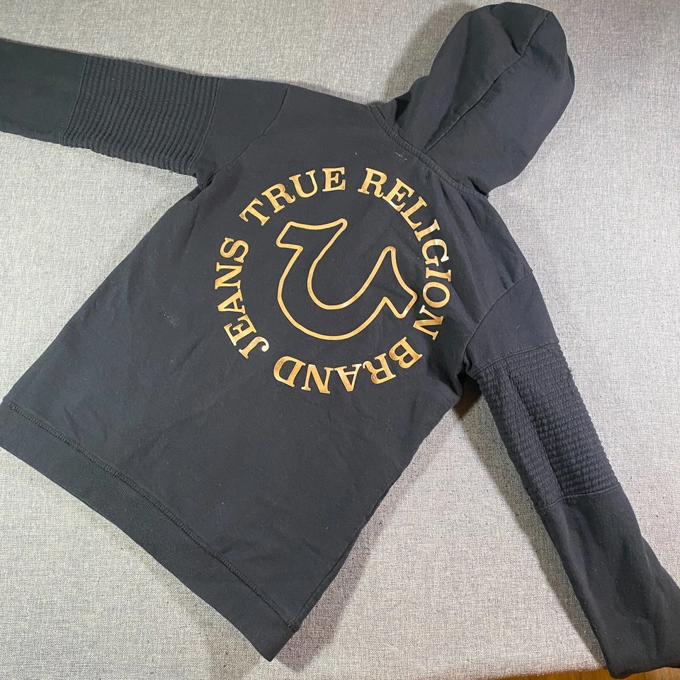 Chaqueta acanalada de vellón con cremallera completa True Religion para mujer talla grande negra ligera Foto 1 de 4