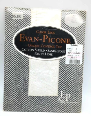 Pantimedias Evan Picone 452 Control Opaco Top Sandalio Crema Medianas Nuevo de Lote Antiguo Foto 1 de 4