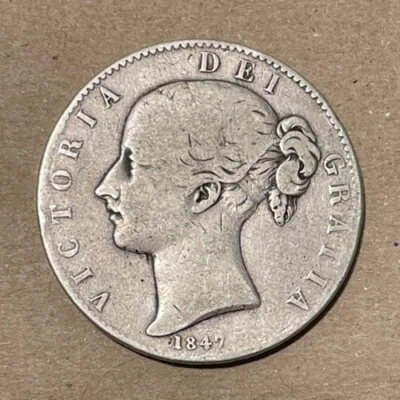 Great Britain - 1847 Large Silver Victorian Crown - Popular - Image 1 of 4