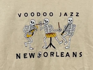 New Orleans VooDoo Jazz Skeleton Band Mens XL Short Sleeve Cotton T Shirt - Picture 1 of 5