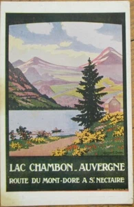Lac Chambon Auvergne 1910 Französisches Plakat Kunst Eisenbahn Werbung Postkarte Künstler - Bild 1 von 1