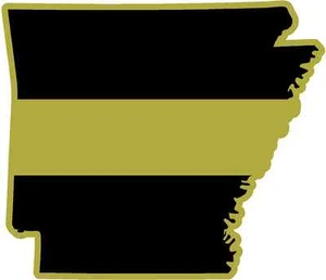 4" Arkansas AR State Thin GOLD Line Dispatcher Dispatch 911 9-1-1 Decal Sticker - Foto 1 di 1