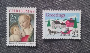 Complete used USA stamp set: 1988 Christmas - Picture 1 of 1