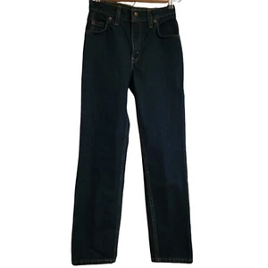 Levis 505 Classic Fit Dark Wash Blue Denim Jeans Boys Size 12 Waist 26 - Picture 1 of 5