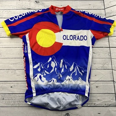 Camisa de ciclismo Canari manga corta 1/2 cremallera para hombre grande azul blanco amarillo Foto 1 de 4