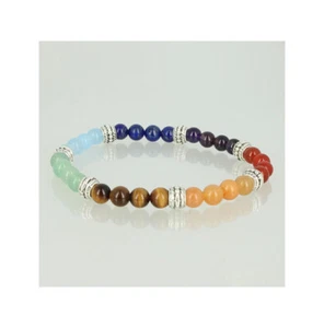 Bracelet Trio perles pierres rondes 6mm 7 Chakras - Imagen 1 de 1