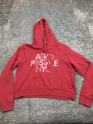 Женская толстовка с капюшоном Aeropostale размер Large красный укороченный топ - Изображение 1 из 4