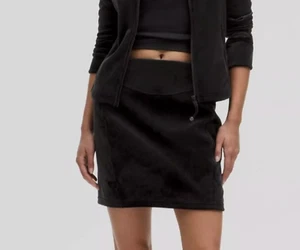 LULULEMON Scuba High-Rise Mini Skirt Black Velvet NWT Size Large - Picture 1 of 8