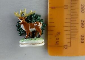 HANDPAINTED CERAMIC ORNAMENT OF STAFFORDSHIRE STAG 1:12th SCALE FOR DOLL HOUSE