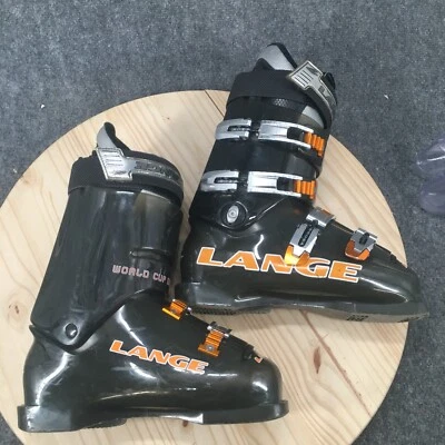 Lange Boots Mens 8 World Cup 120 Ski Black Buckle Strap Comfort Round Toe Mid - Image 1 of 4