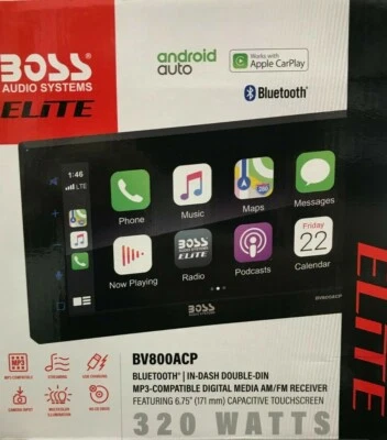 Boss Audio - BV800ACP - Elite 6.75" Double Din Digital Multimedia Car Play - Image 1 of 3