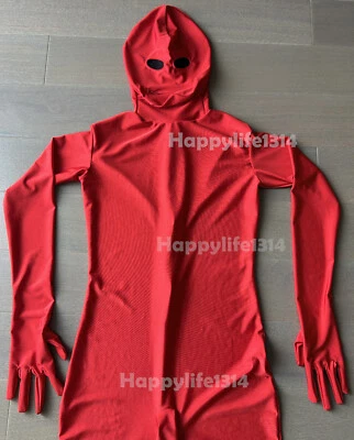 Unisex Turquesa Con Malla Negra Ojos Boca Cremallera Zentai Disfraz Piel Body Foto 1 de 4