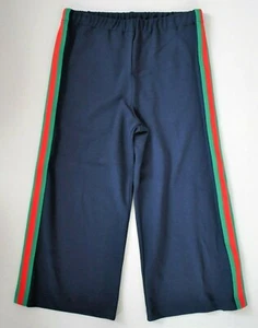 ๐๏ธ Auth GUCCI KIDS WEB Stripe WIDE LEG Sweatpants Cropped Pants Trousers 12 - Picture 1 of 6