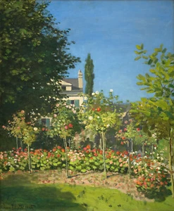 Claude Monet - Garden in Bloom at Sainte-Addresse 1866 Signed - 17" x 22" Print - Picture 1 of 1