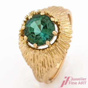 Anillo Handgefertigt 750/18K Oro Amarillo 1 Turmalina Aprox. 2,0 CT Tamaño 52 - Imagen 1 de 4