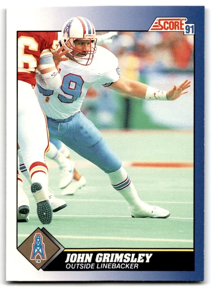 1991 Score John Grimsley Houston Oilers #54 - Image 1 of 2