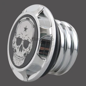Cubierta de tapa de tanque de gasolina cromada calavera de música para Harley Touring Sportster Softail - Imagen 1 de 12