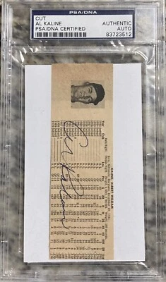 Al Kaline Cut Autograph Auto Signed Index Card PSA Detroit Tigers - Image 1 of 2