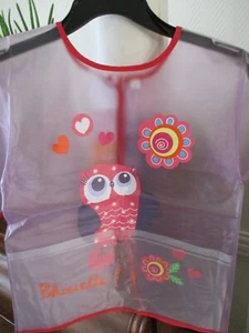 BLOUSE/TABLIER ACTIVITES MANUELLES 5/6 ANS CHOUETTE VIOLET - Foto 1 di 4