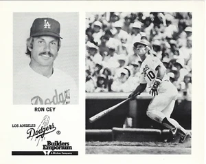 1982 Los Angeles Dodgers Ron Cey Builders Emporium Baseball Foto 8 x 10 BW - Bild 1 von 1