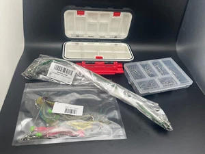 Soft Plastic Shrimp Fishing Bundle – 100 Hooks, 20 Wire Leaders & Tackle Box! - Picture 1 of 10