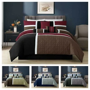 Chezmoi Collection 7-Piece Patchwork Bedding Set Medallion Quilted Comforter Set - Picture 1 of 16
