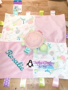 Individuelle Schildkröte Taggie Decke, personalisierte Schildkröte Taggie, Schildkrötendecke - Bild 1 von 7