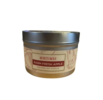 Burt's Bees 农场新鲜苹果天然大豆蜡烛 5.5 盎司全新 — 第 1/4 张图片