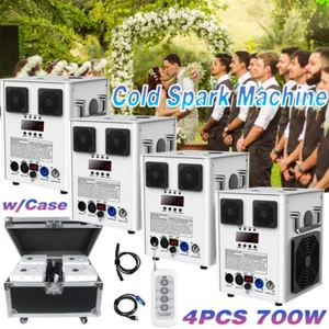 4x 700W Kaltfunkenmaschine Bühneneffekt DMX Feuerwerk DJ Event Party Hochzeit&Koffer - Bild 1 von 27
