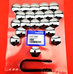 20x Originale Volvo Radschraubenkappen Set Chrom XC90, V40, V90, XC60 - 31471082 - Picture 1 of 4