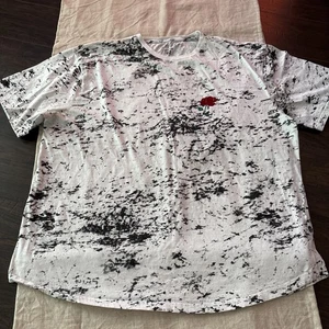 Herren Vox Populi For The People Splatter Kurzarm Hemd mit Rosen Design - Weiß/Bl - Bild 1 von 3