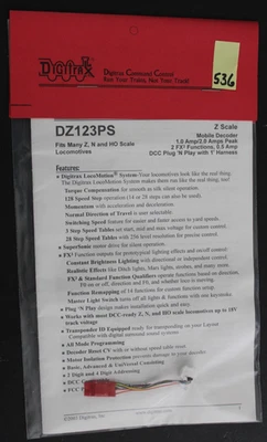 Digitrax DZ123PS Mobile Plug & Play Decoder Z/N/HO Scale 1/2 Amps Peak (536) - Image 1 of 2