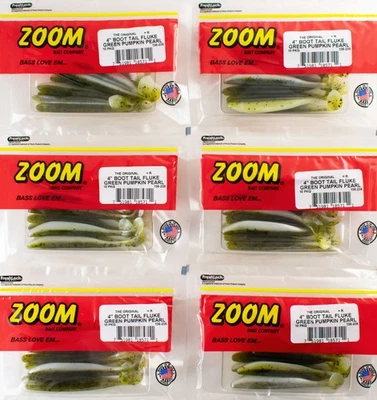 (LOTE DE 6) BOTA ZOOM COLA FLUKE 4" 136-235 VERDE CALABAZA PERLA C2311 Foto 1 de 2